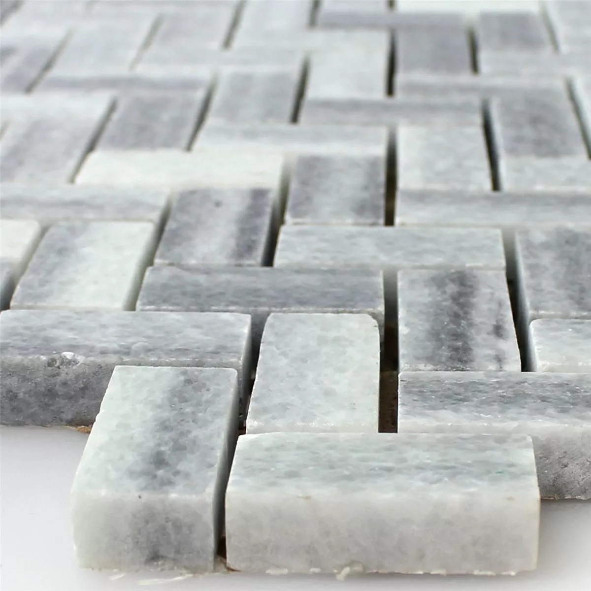 Sample Mosaic Tiles Natural Stone Marble Grey White Polished