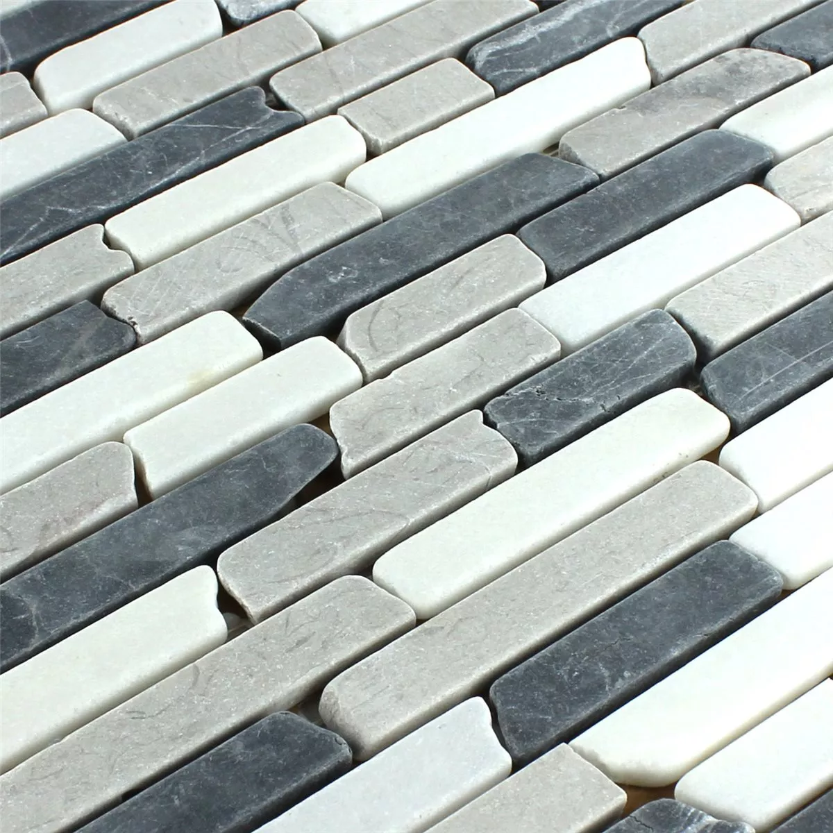 Mønster fra Mosaikkfliser Marmor Botticino Grey Brick