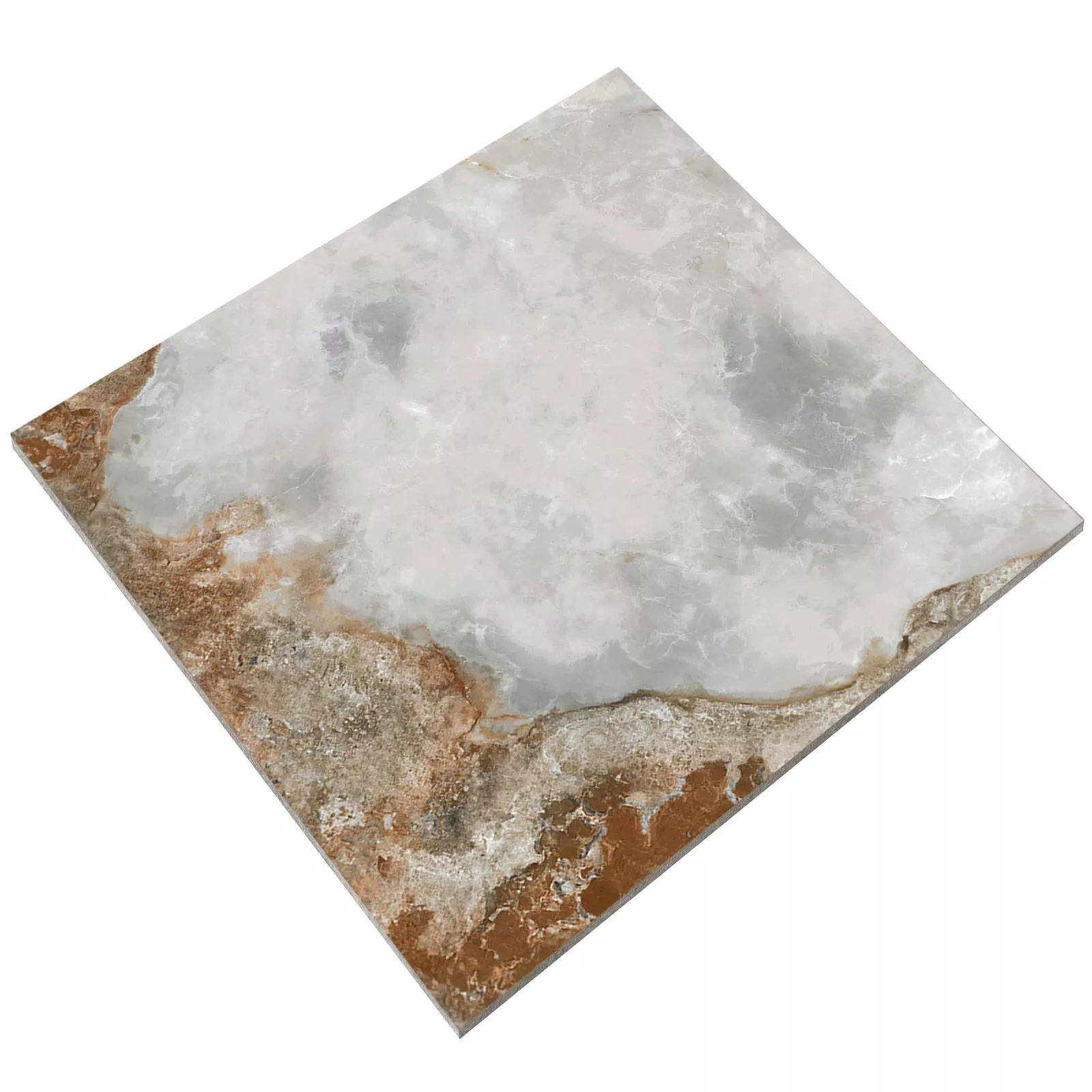 Vzorek Podlahová Dlaždice Naftalin Leštěná Hnědá Bílá 120x120cm