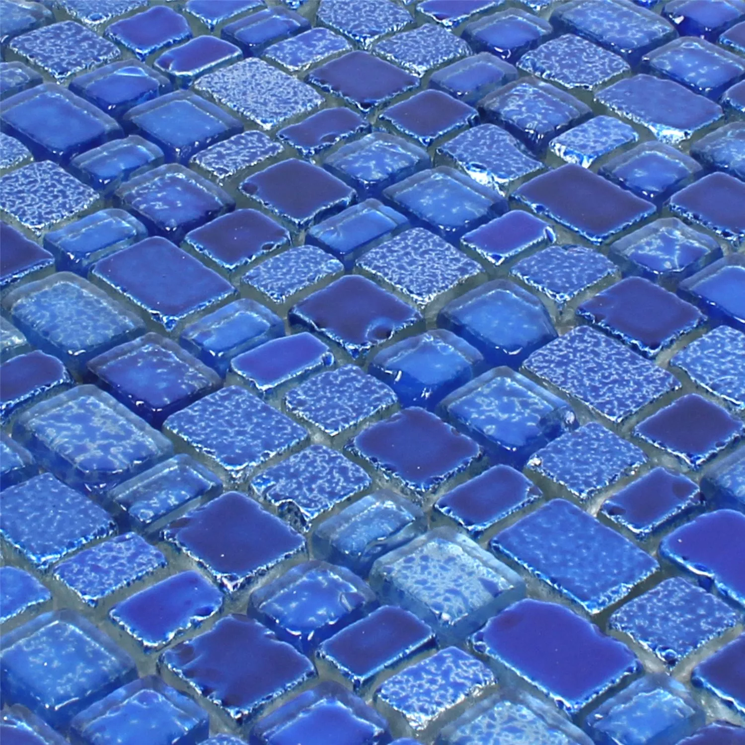 Padrão de Azulejo Mosaico Vidro Roxy Azul