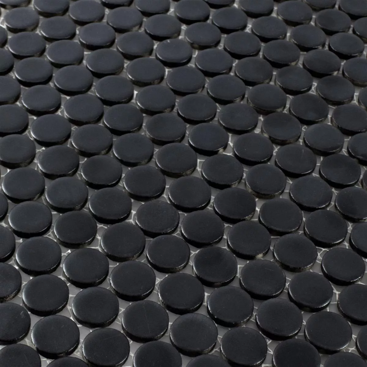 Uzorak iz Keramički Mozaik Pločice Okrugli Yantra Crna Mat