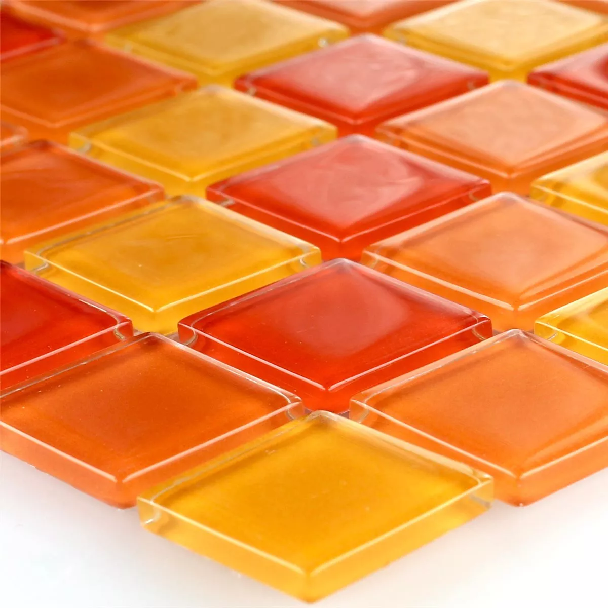 Sample Mosaic Tiles Glass Red Orange Yellow 