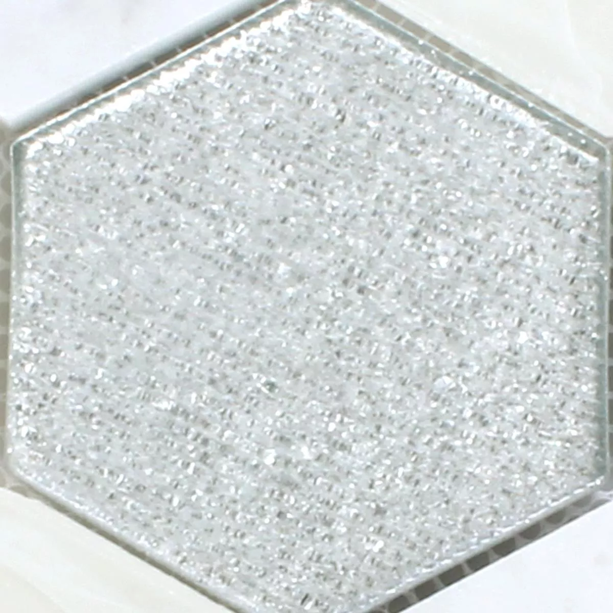 Muster von Mosaikfliesen Hexagon Lipari Silber Grau