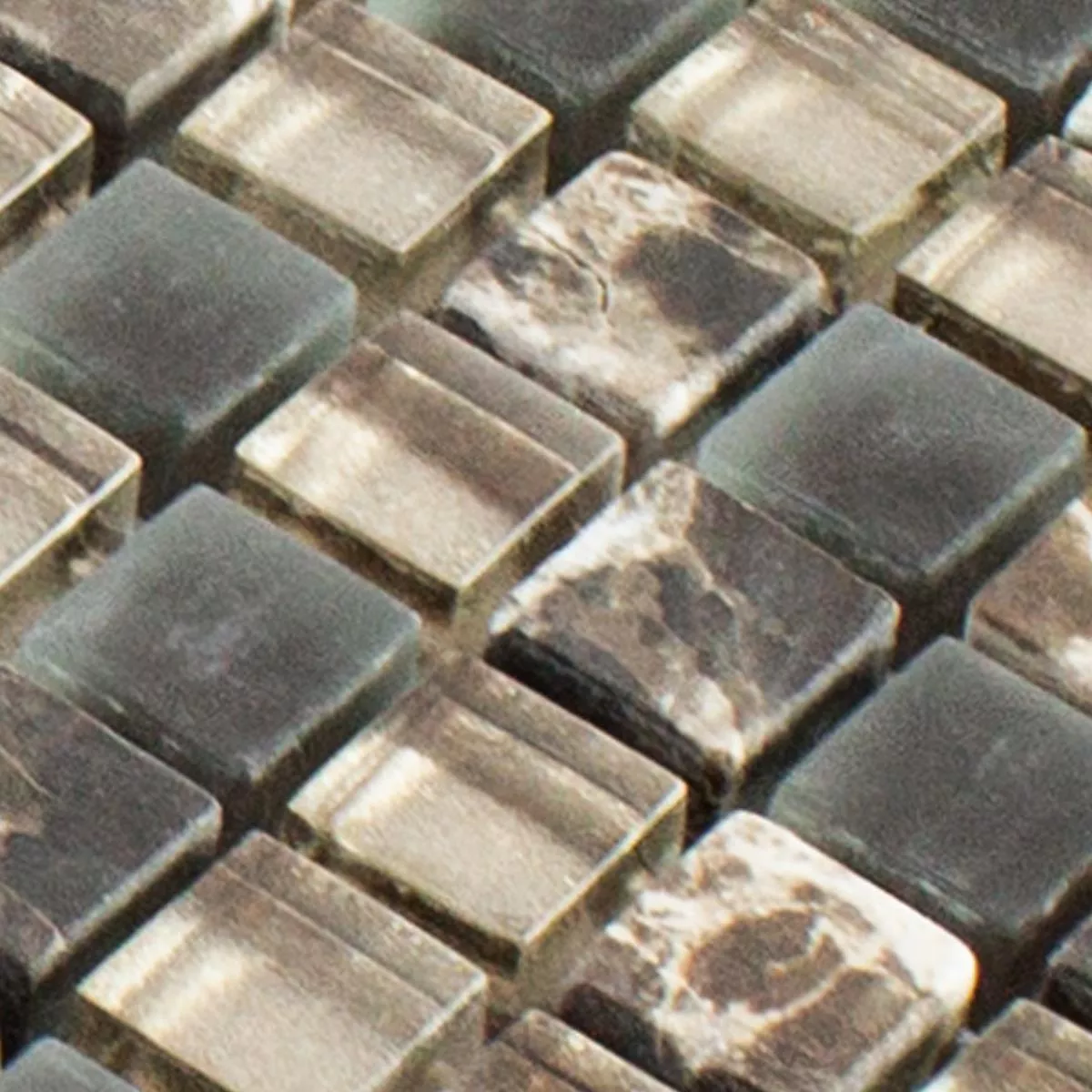 Próbka Szklana mozaika z kamienia naturalnego Płytki Hayrabey Ciemnobrązowy