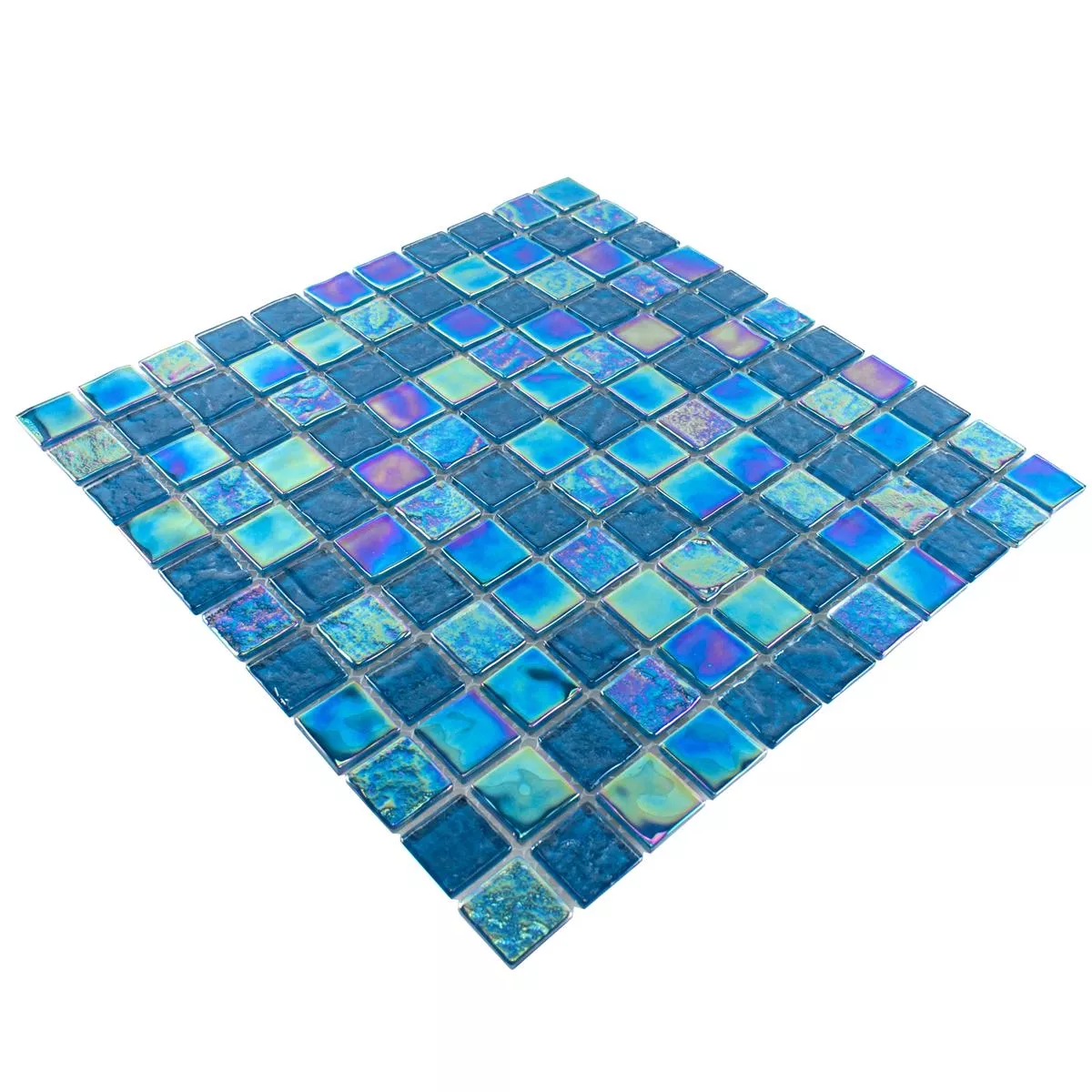 Glass Mosaikk Fliser Perlemor Effekt Carlos Blå 23