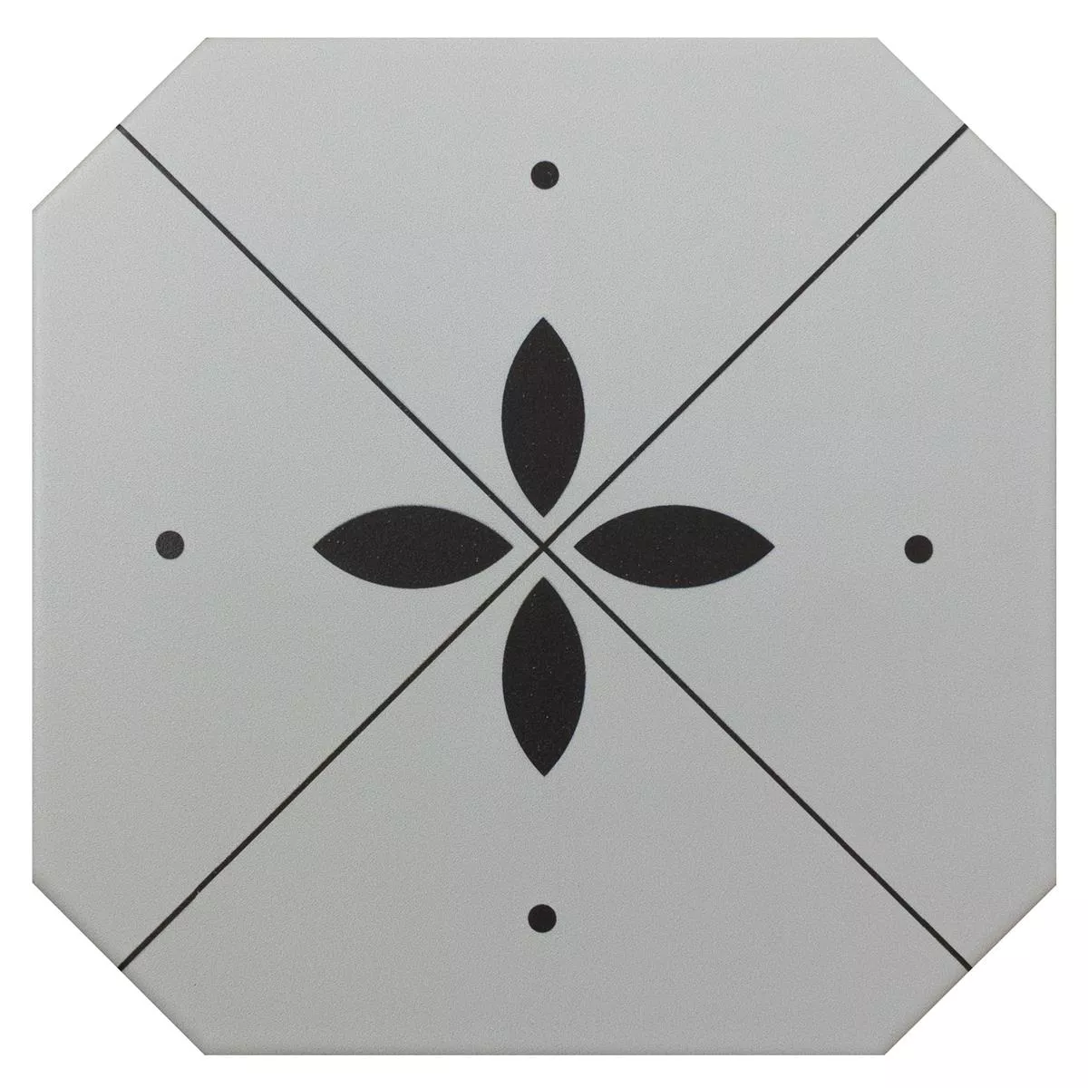 Gres Porculanske Pločice Pločice Genexia Crna Bijela Decor 4 Osmerokut 20x20cm Gres Porculanske Pločice Pločice Genexia Crna Bijela Decor 4 Osmerokut 20x20cm