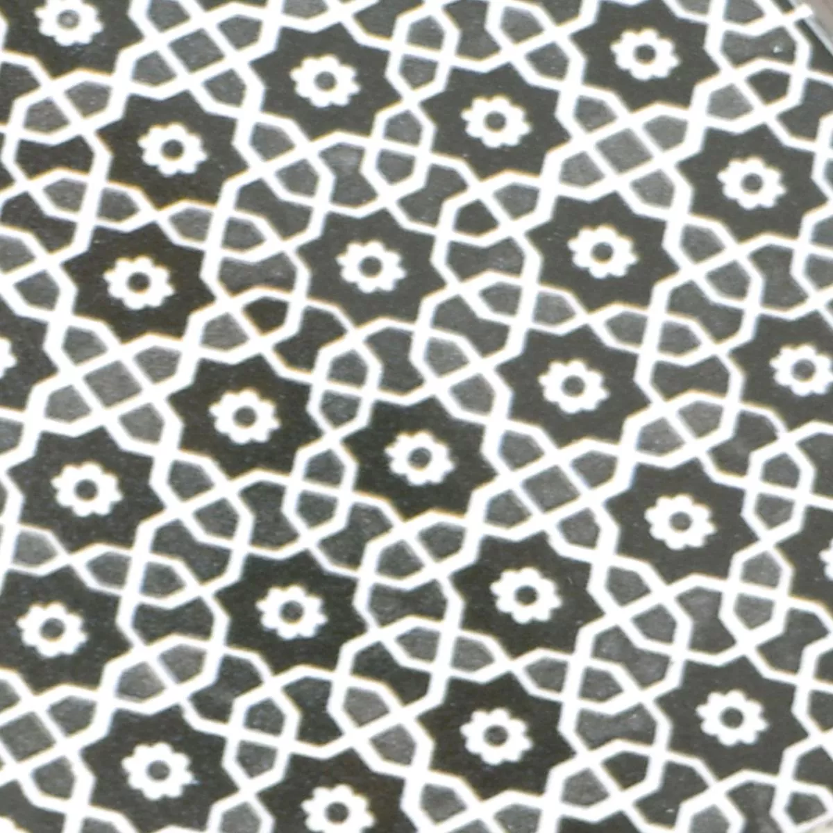 Πρότυπο από Kεραμικά Ψηφιδωτά Πλακάκια Daymion Ρετρό Oπτικά Tετράγωνο Μαύρος