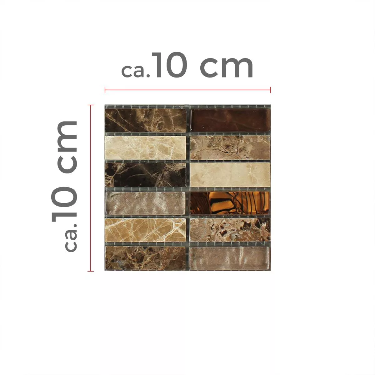 Sample Mosaic Tiles Glass Natural Stone Beige Brown