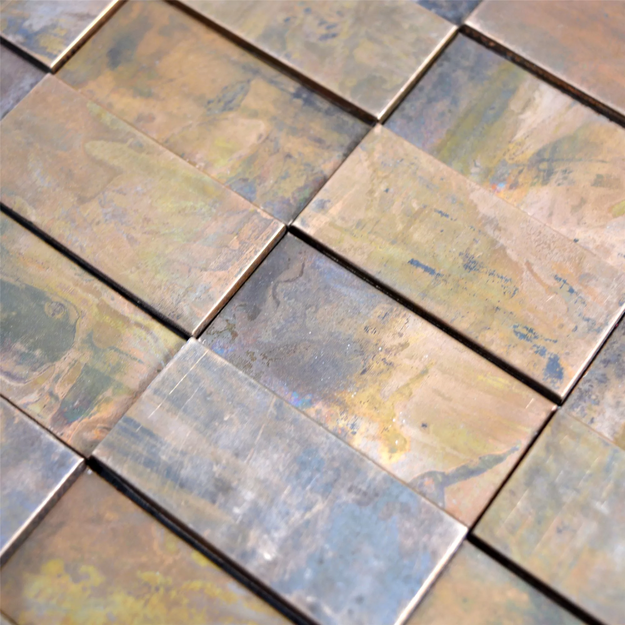 Sample Metal Copper Mosaic Tiles Myron Rectangle 3D