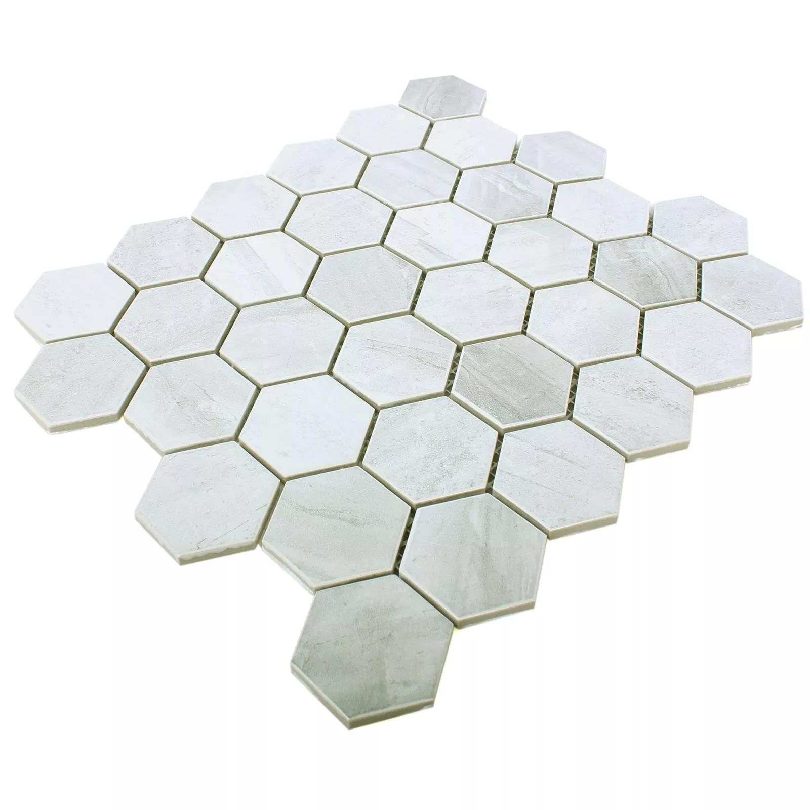 Keramik Betongoptik Mosaik Shepherd Hexagon Grå