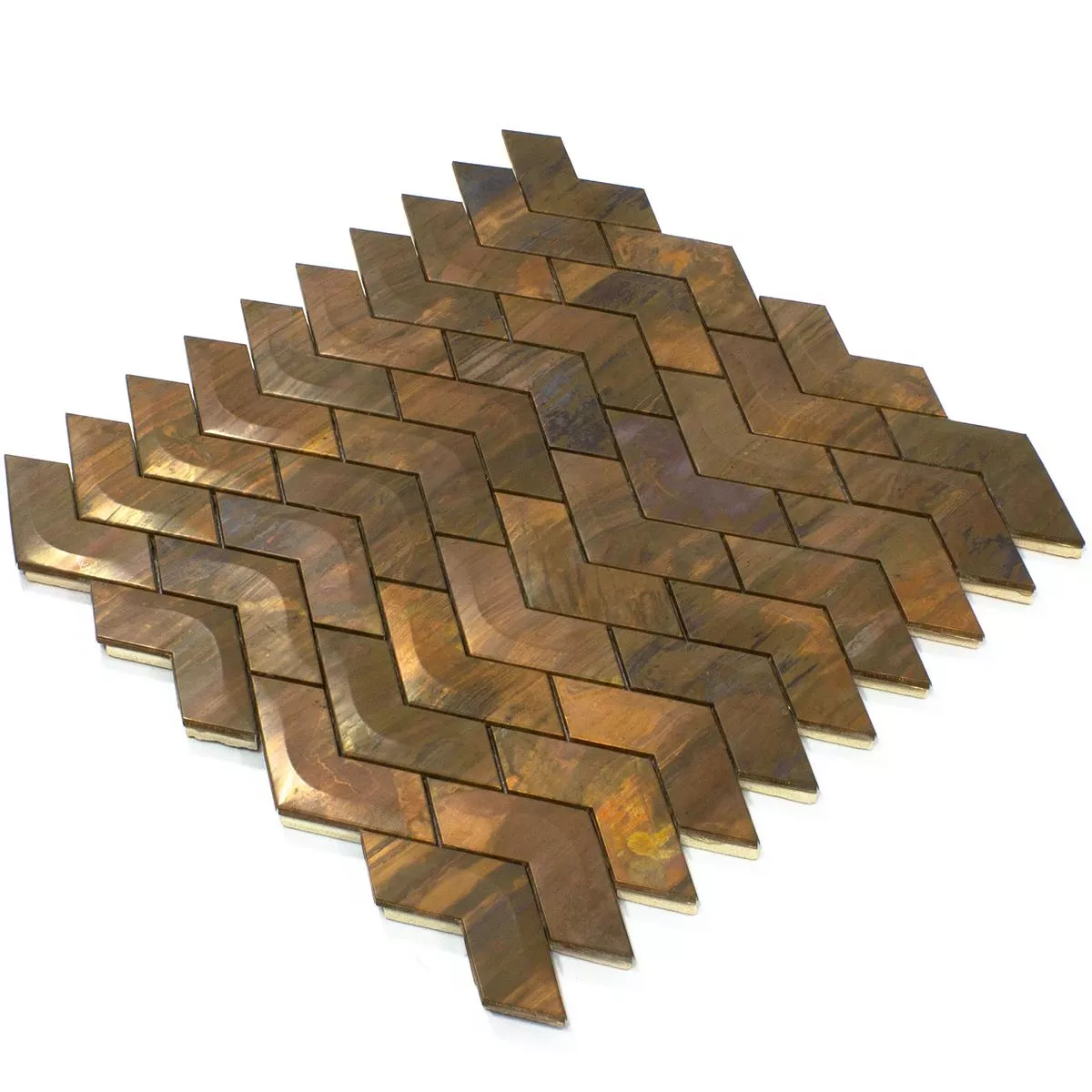 Fém Réz Mozaik Csempe Copperfield 3D Hullám
