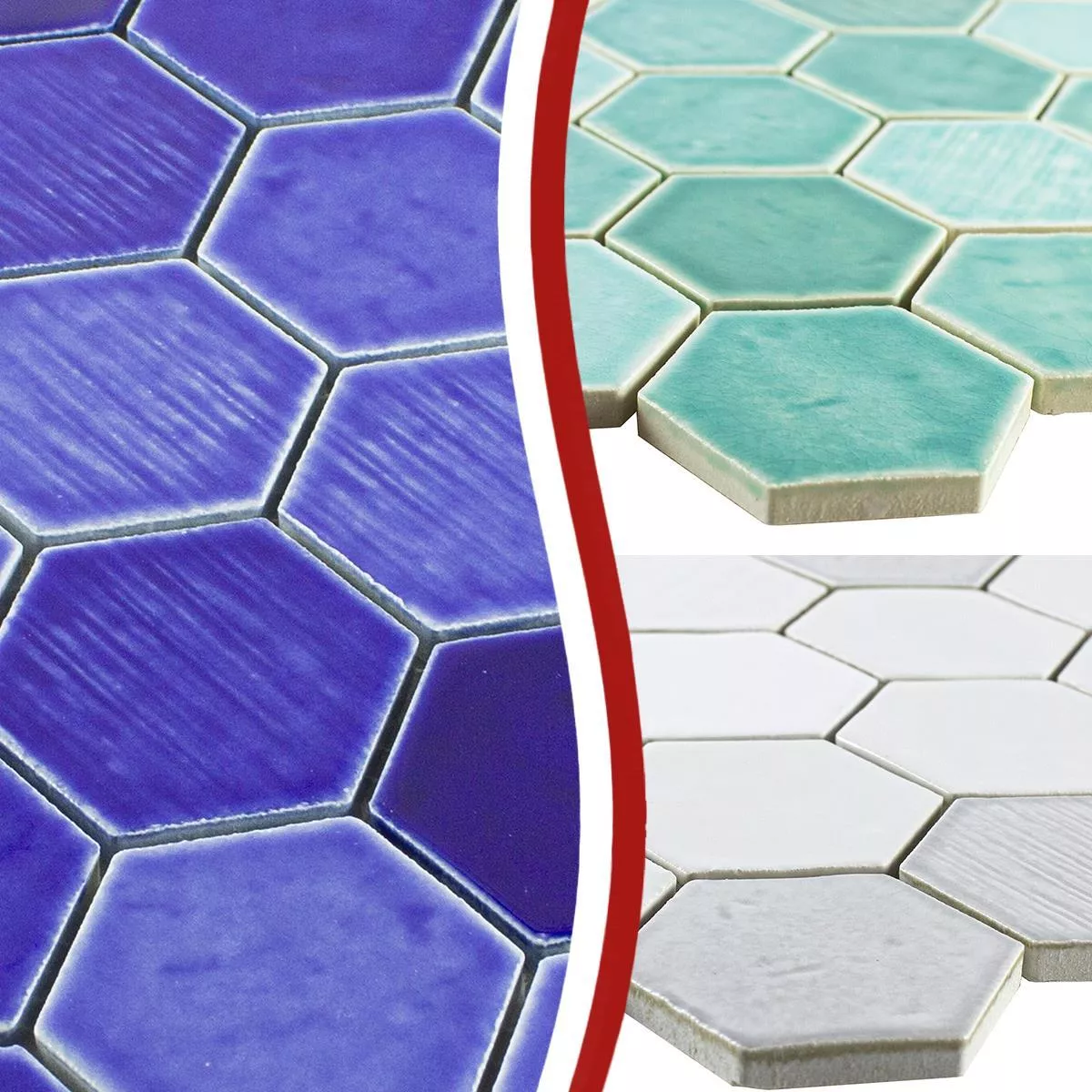 Ceramică Tiglă De Mozaic Roseburg Hexagon Strălucitor