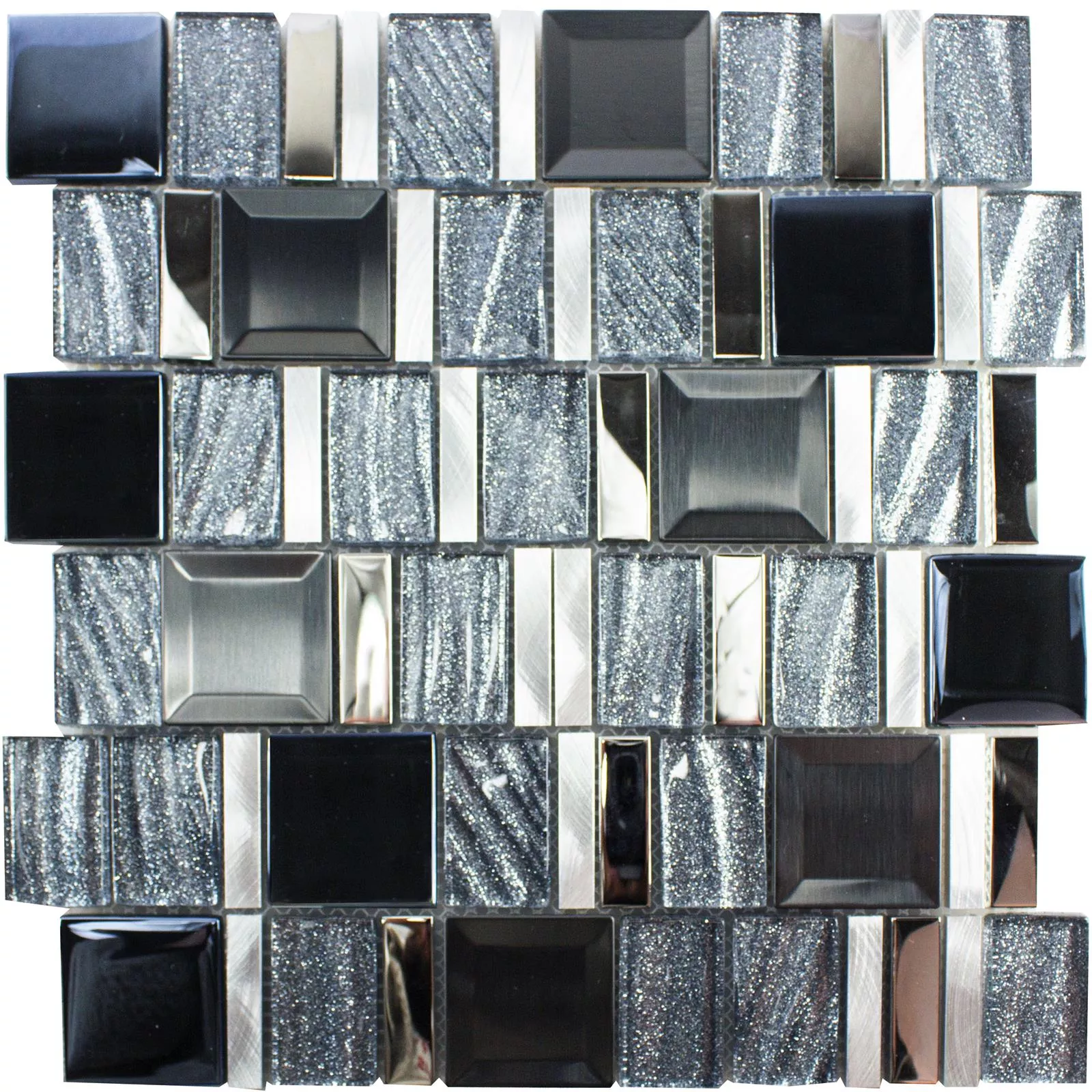 Üveg Alumínium Mozaik LaCrosse Fekete Szürke Ezüst
