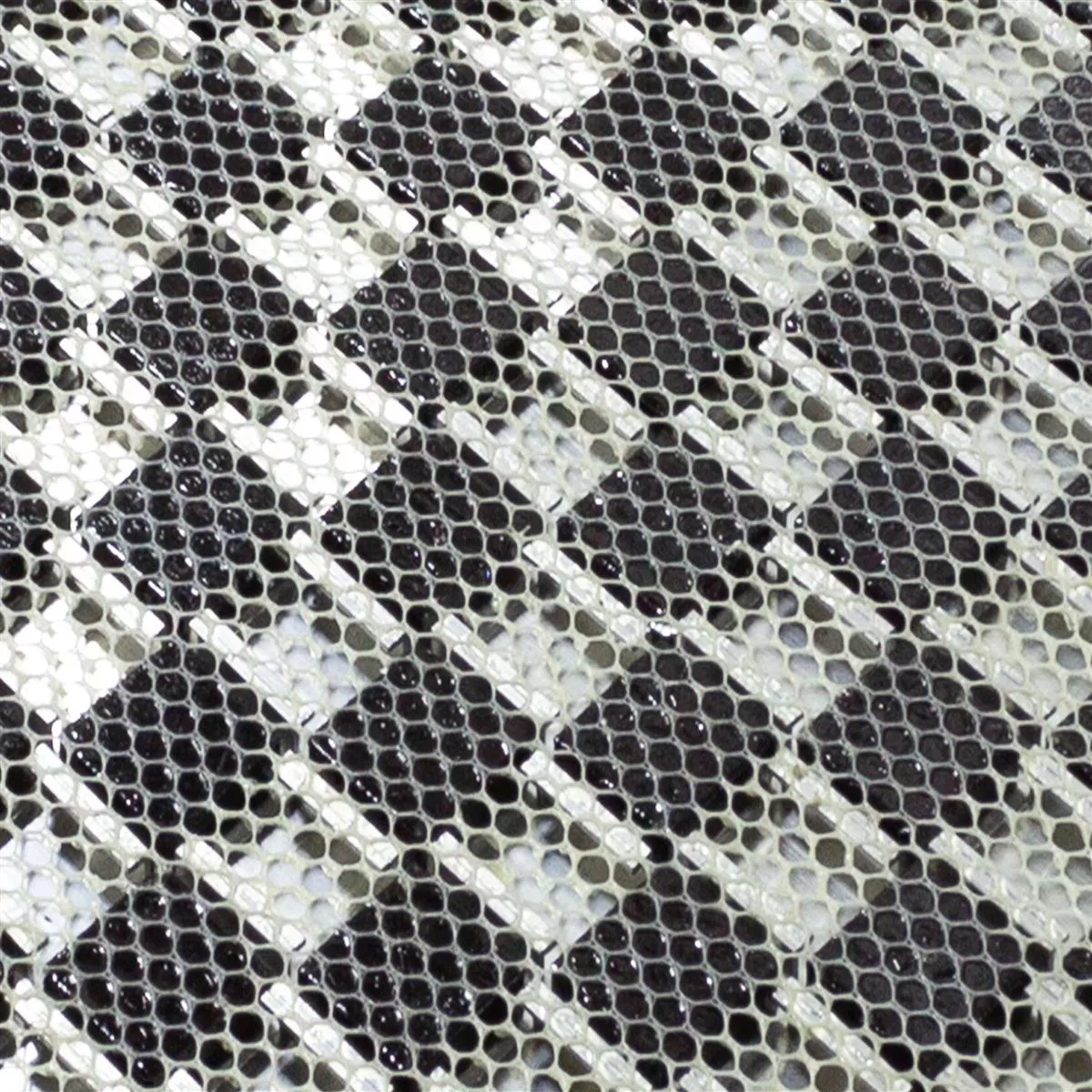 Glass Aluminium Mosaikkfliser Eldorien Sølv-Grå