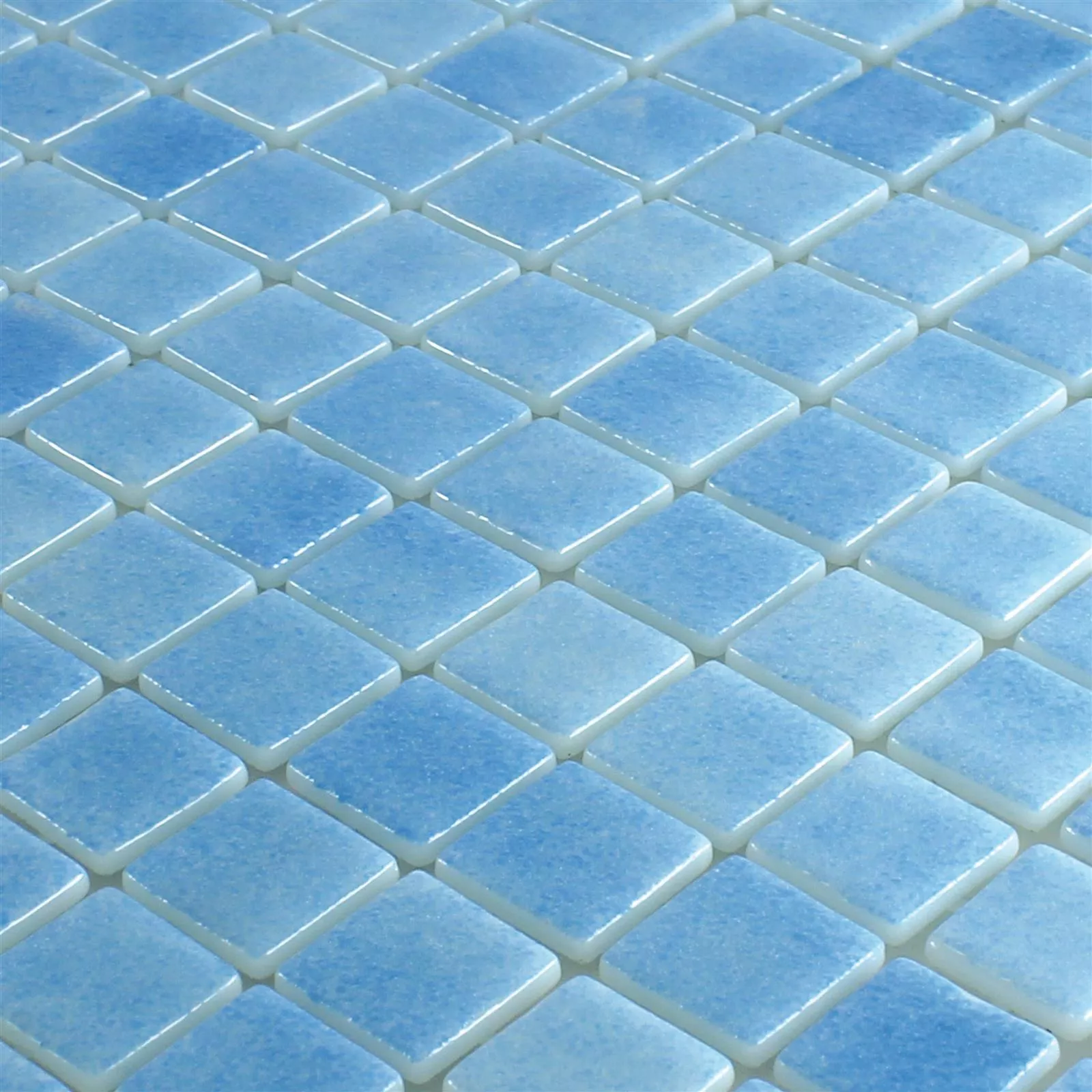 Vidro Piscina Pool Mosaico Antonio Azul Claro