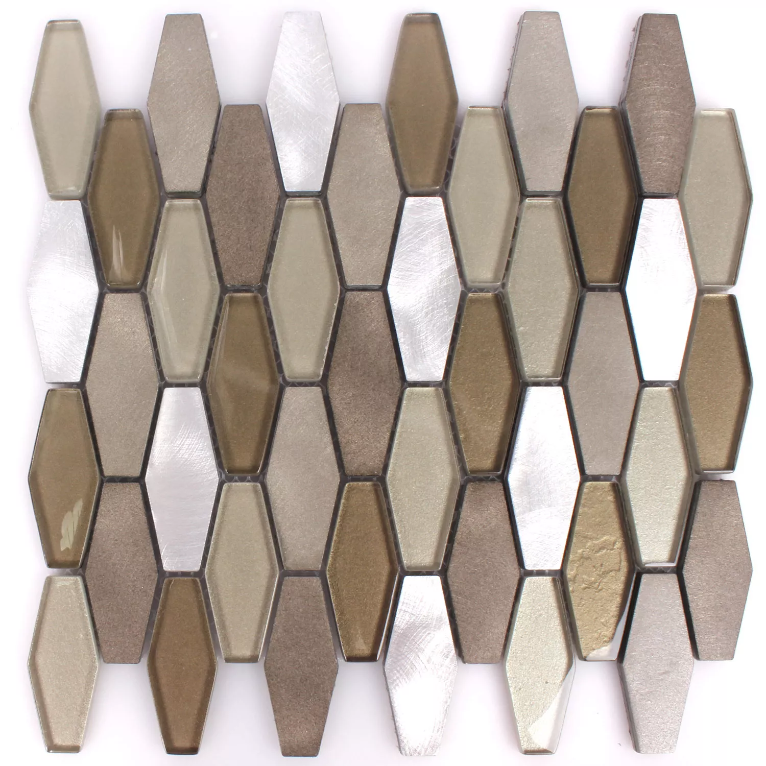 Mosaik Glas Metall Lupo Hexagon