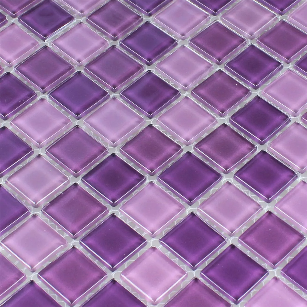 Mosaico De Vidro Azulejos Roxa Mix 25x25x4mm