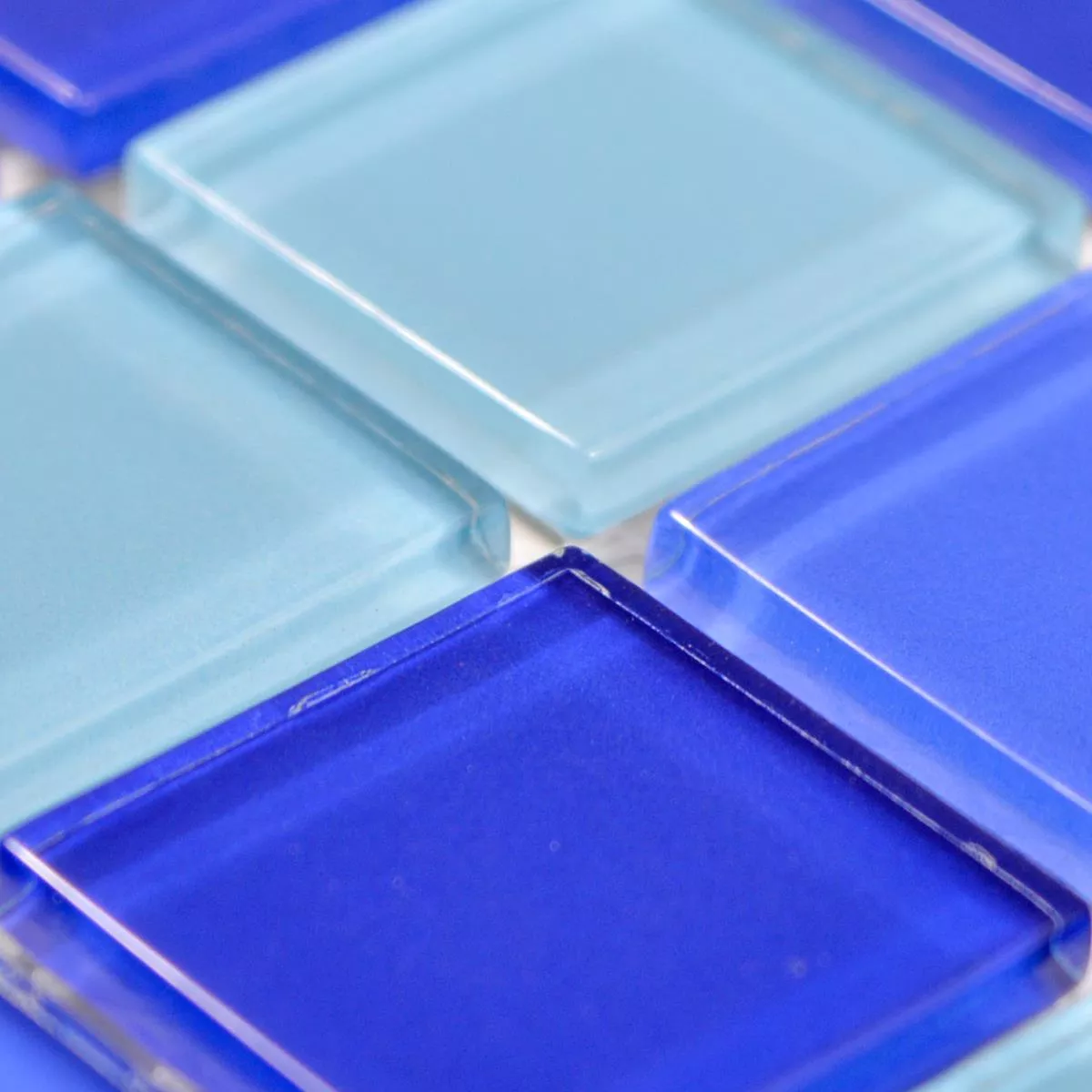 Próbka Mozaika Szklana Płytki Bommel Niebieski