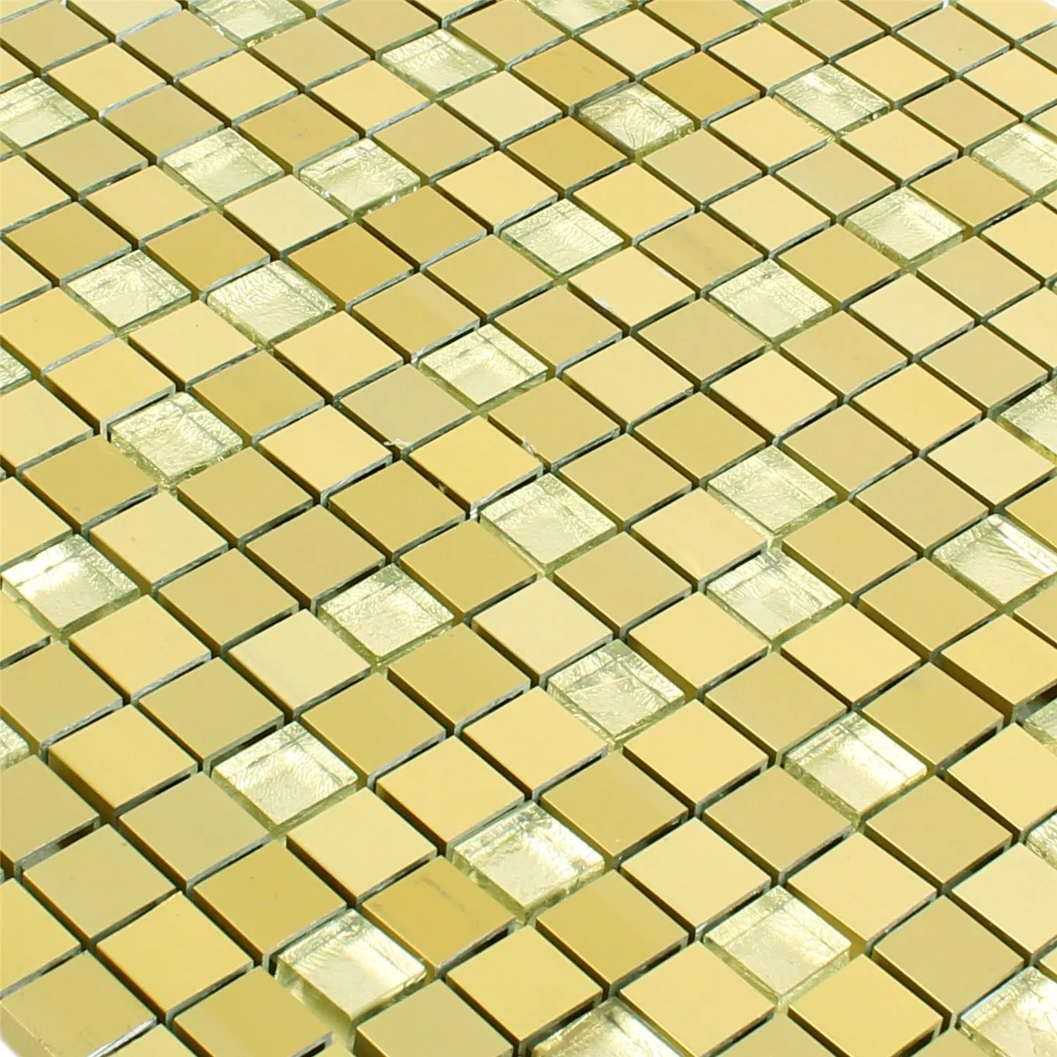 Azulejo Mosaico Lissabon Alumínio Vidro Mix Ouro