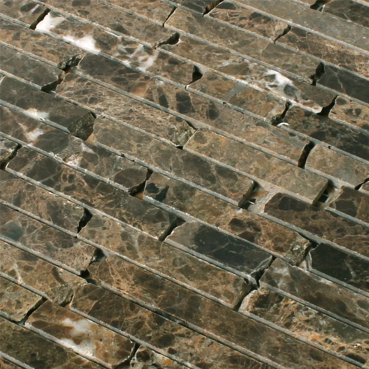 Azulejo Mosaico Mármore Pedra Natural Impala Marrom Polido