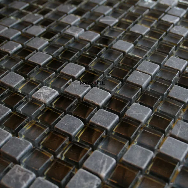 Próbka Mozaika Szklana Marmur  Czarny Mix