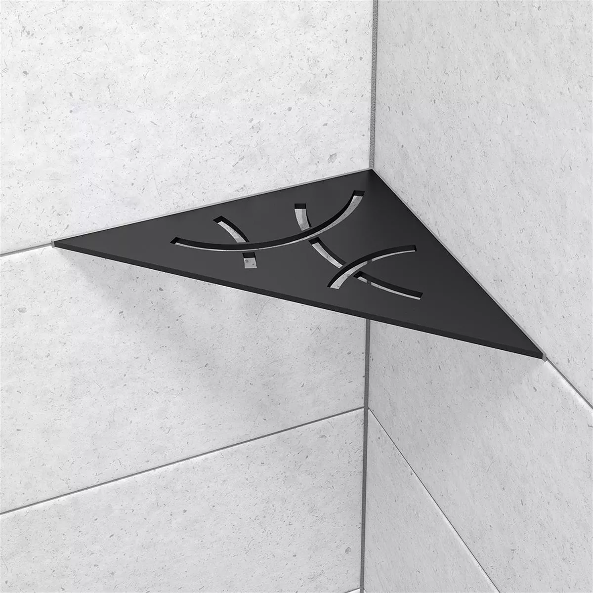 Trójkątna półka ścienna Schlüter 21x21cm Curve grafitowo-czarna matowa