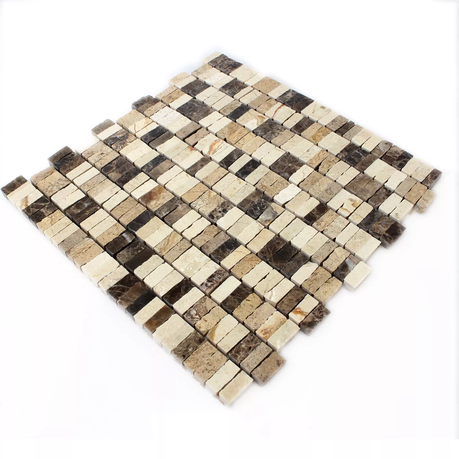 Mosaic Tiles Zoltan Beige Crema Emperador Sticks