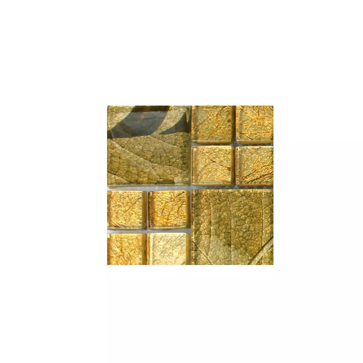 Vzorek Skleněná Mozaika Dlaždice Firebird Zlatá