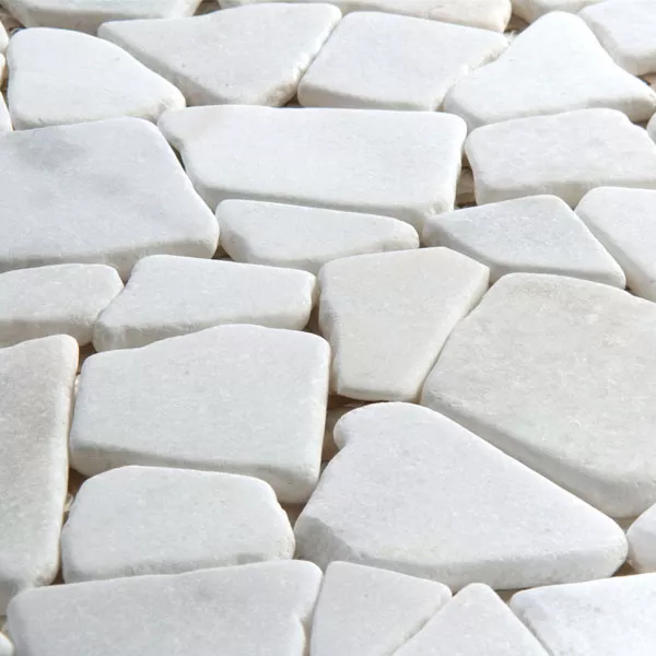 Mozaika Marmur Łamany Kamień Naturalny Antyk Biały