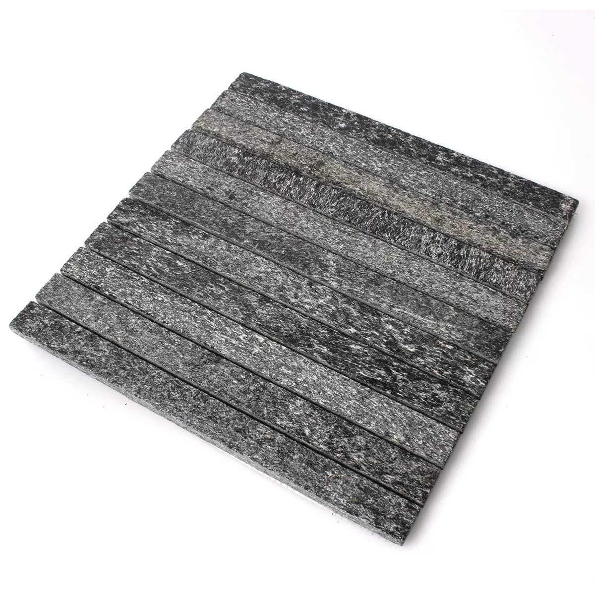 Mosaic Tiles Natural Stone Quartzite Sticks Black