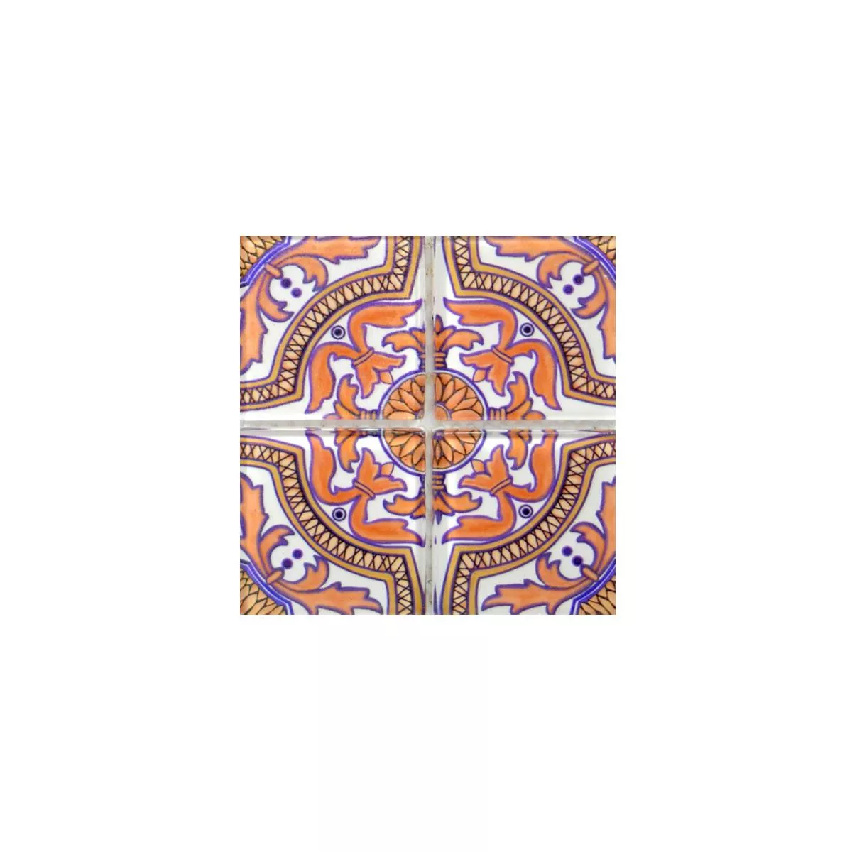 Muster von Glasmosaik Retrofliesen India Vintage Wohali