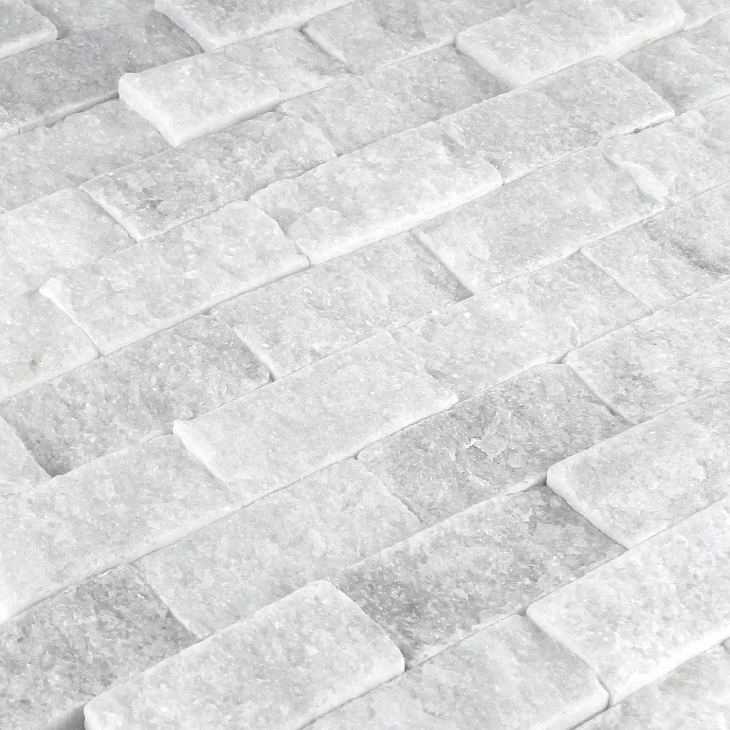 Ψηφιδωτά Πλακάκια Φυσική Πέτρα Μάρμαρο Treviso Brick Ασπρο 3D