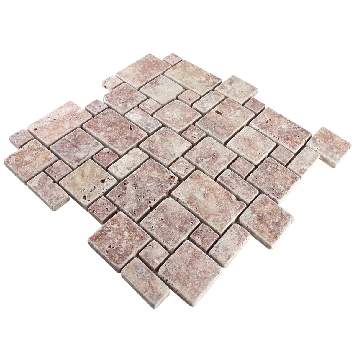 Természetes Kő Travertin Mozaik Csempe LaGrange Piros