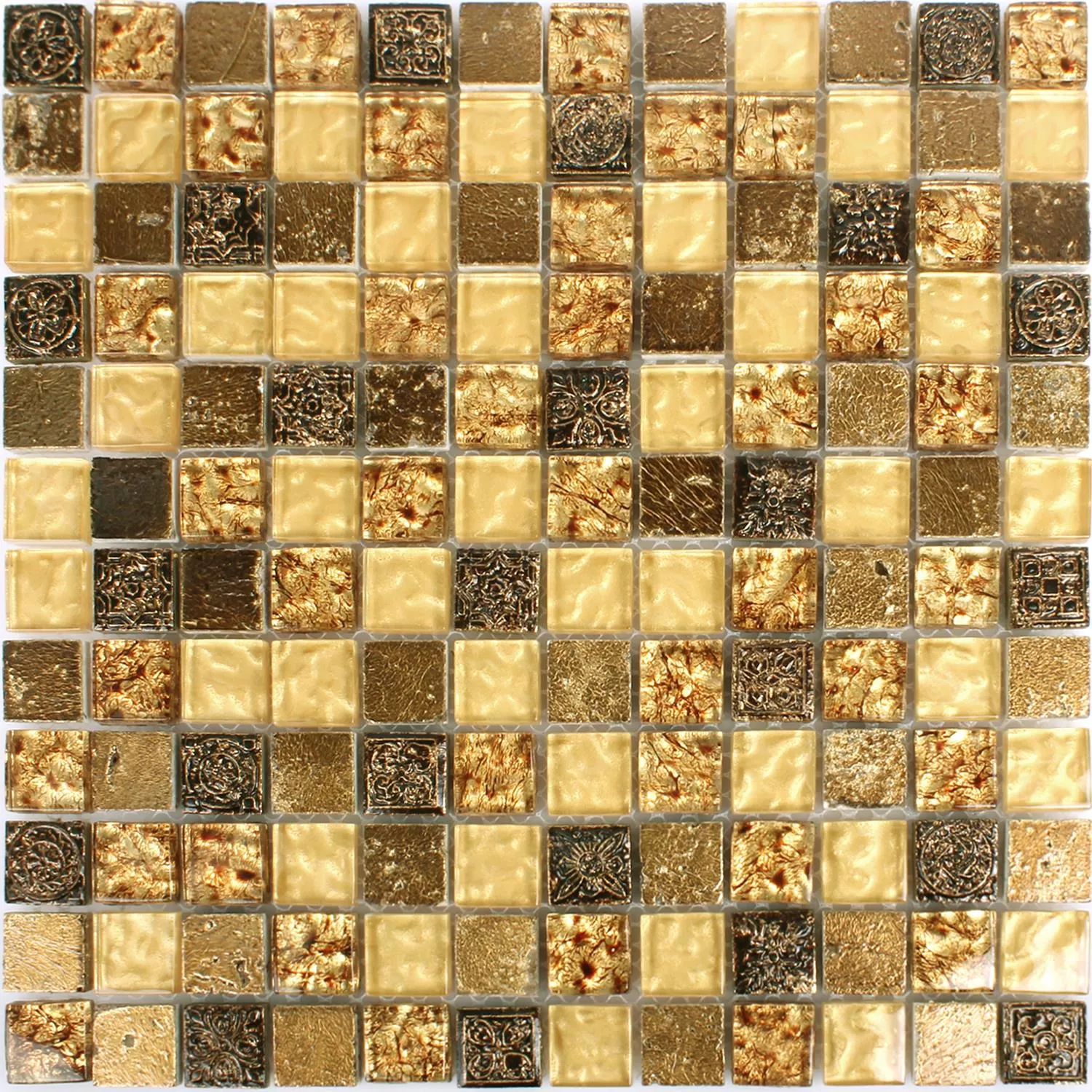 Mozaik Csempe Üveg Természetes Kő Maya Arany