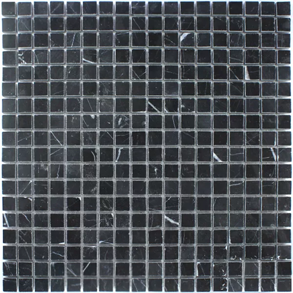 Mosaic Tiles Marble 15x15x8mm Black Polished