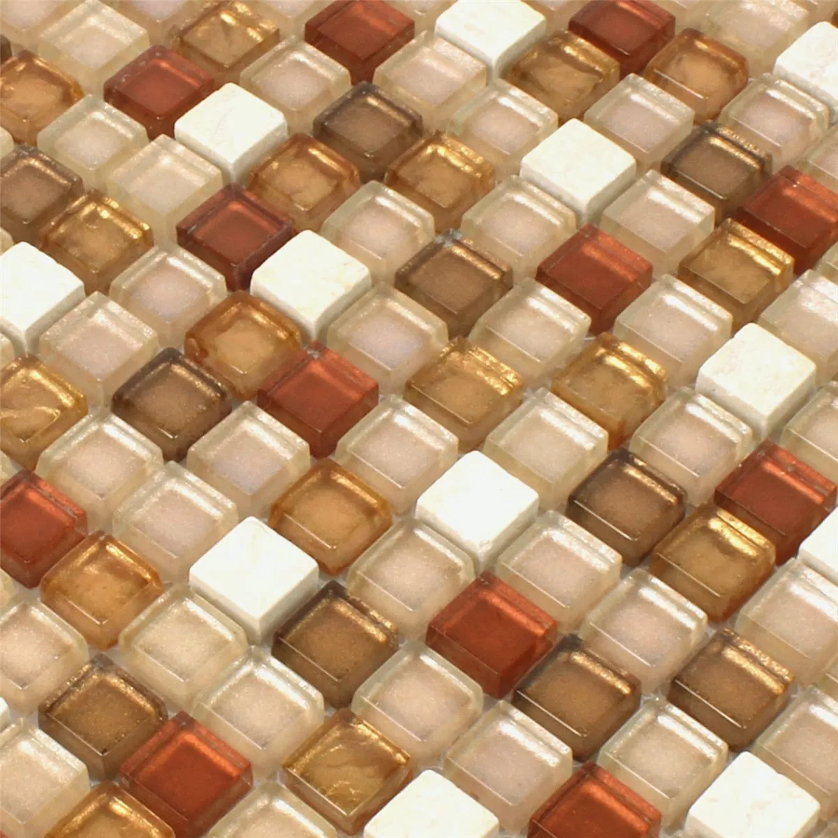 Model din Plăci De Mozaic Sticlă Piatră Naturală Mix Ocru Aur
