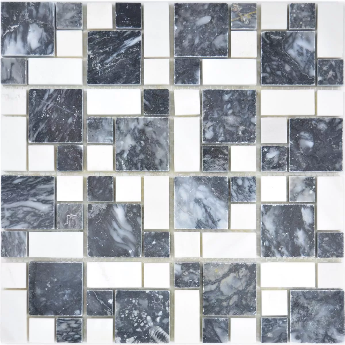 Mármore Mosaico De Pedra Natural Azulejos Cordoba Preto Branco