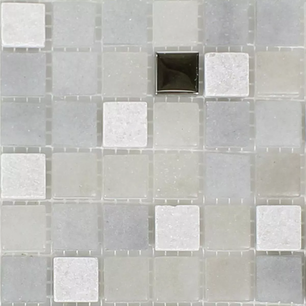 Padrão de Azulejo Mosaico Vidro Pedra Natural Mix Freyland Cinza