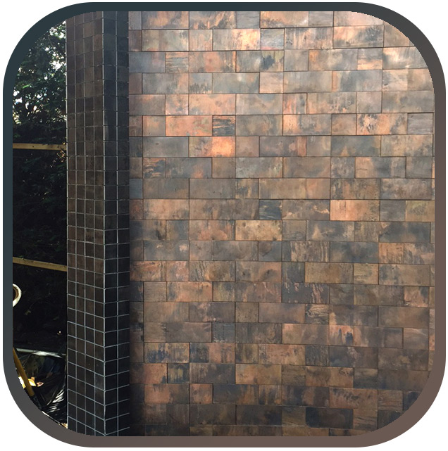 Copper mosaic tiles