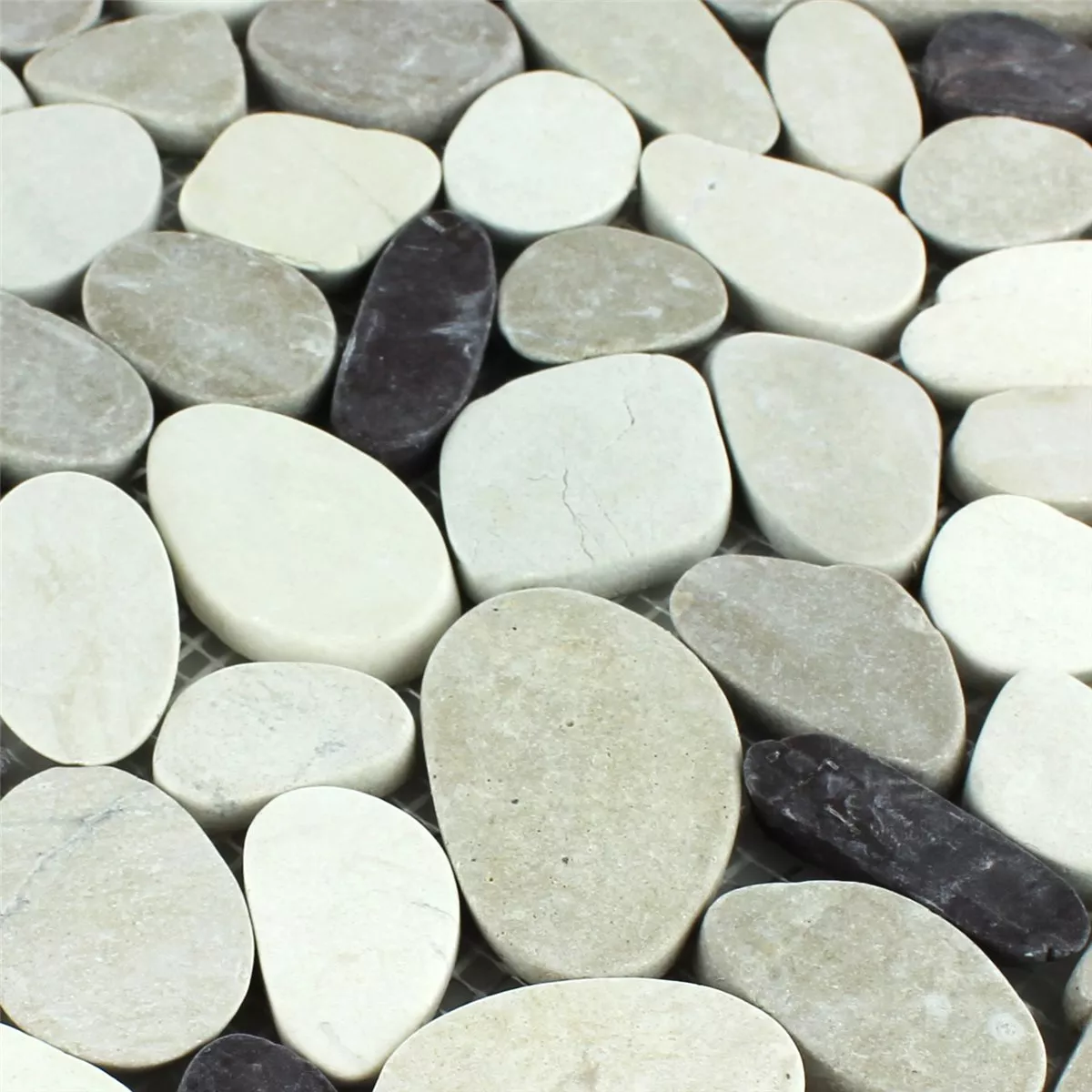 Próbka Mozaika Kamień Otoczak Przepiłowane Biały Beżowy Różowy