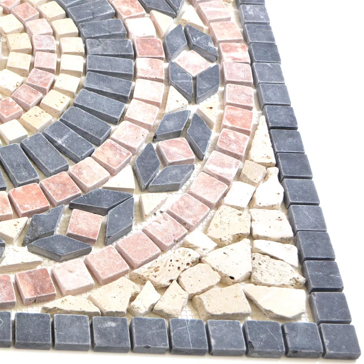 Prirodni Kamen Element Mozaika Buxton Bež Crvena Crna 61x61cm