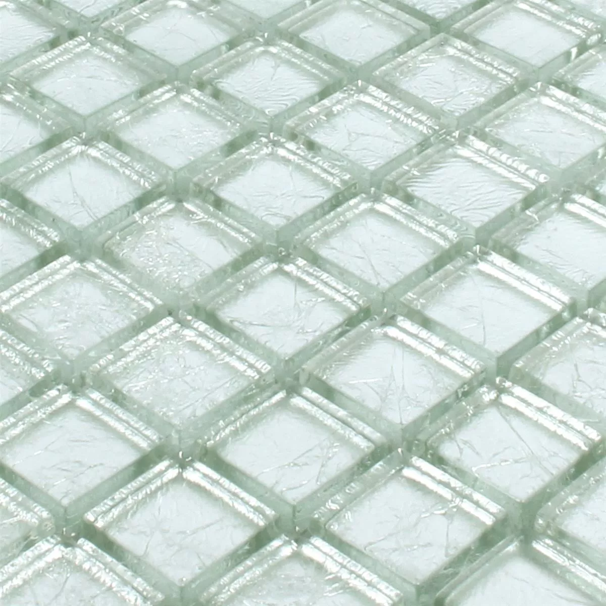 Mosaikkfliser Glass Lucca Sølv 23x23x8mm