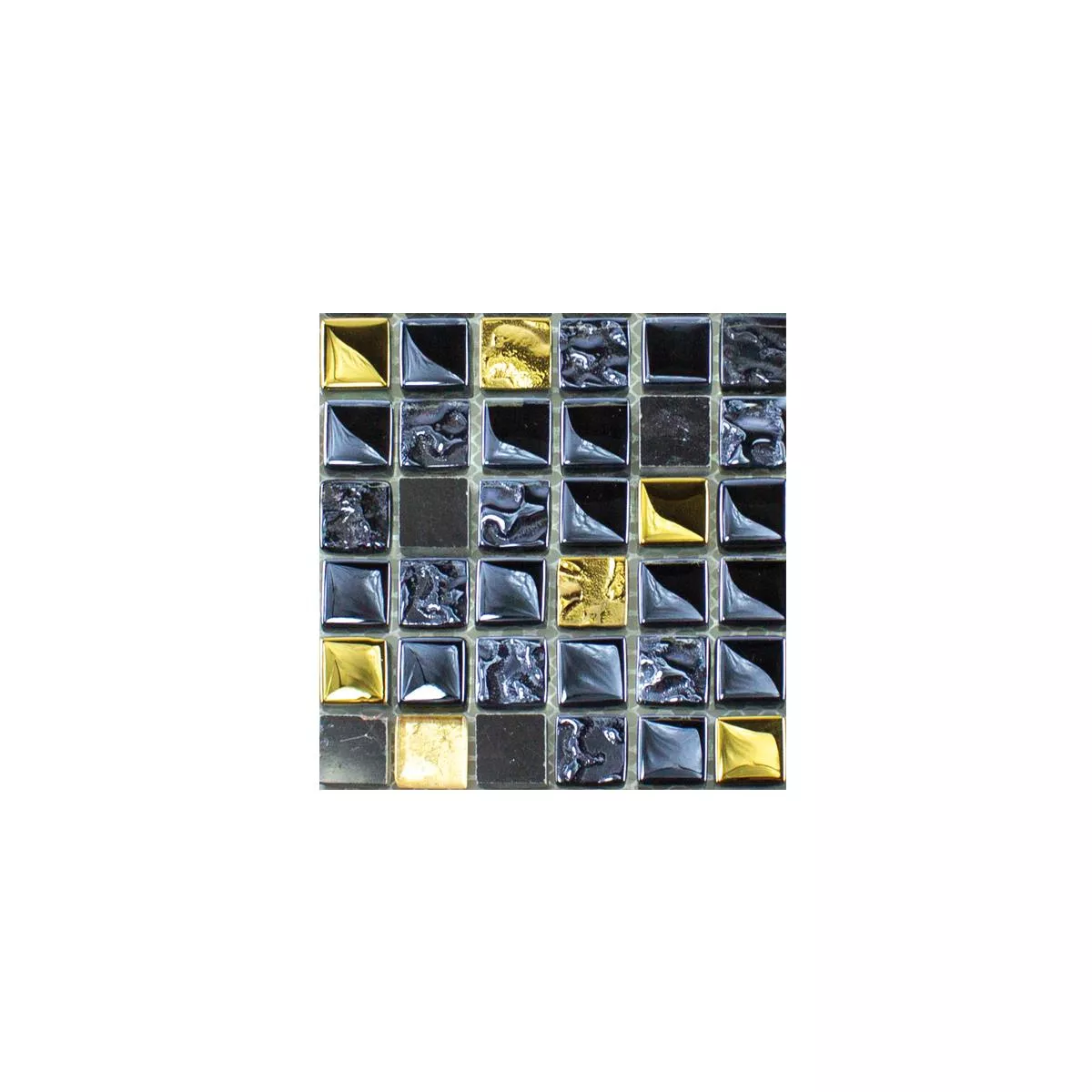 Padrão de Vidro Pedra Natural Azulejo Mosaico Cooktown Preto Ouro