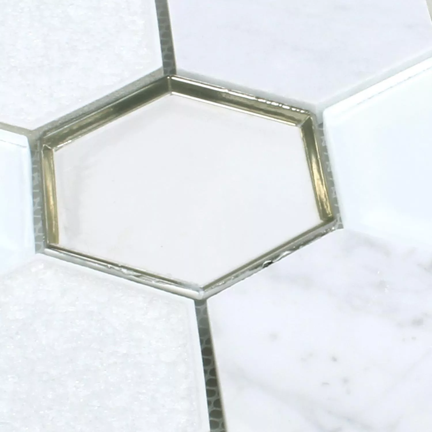 Mosaik Fliser Concrete Glas Natursten 3D Hvid