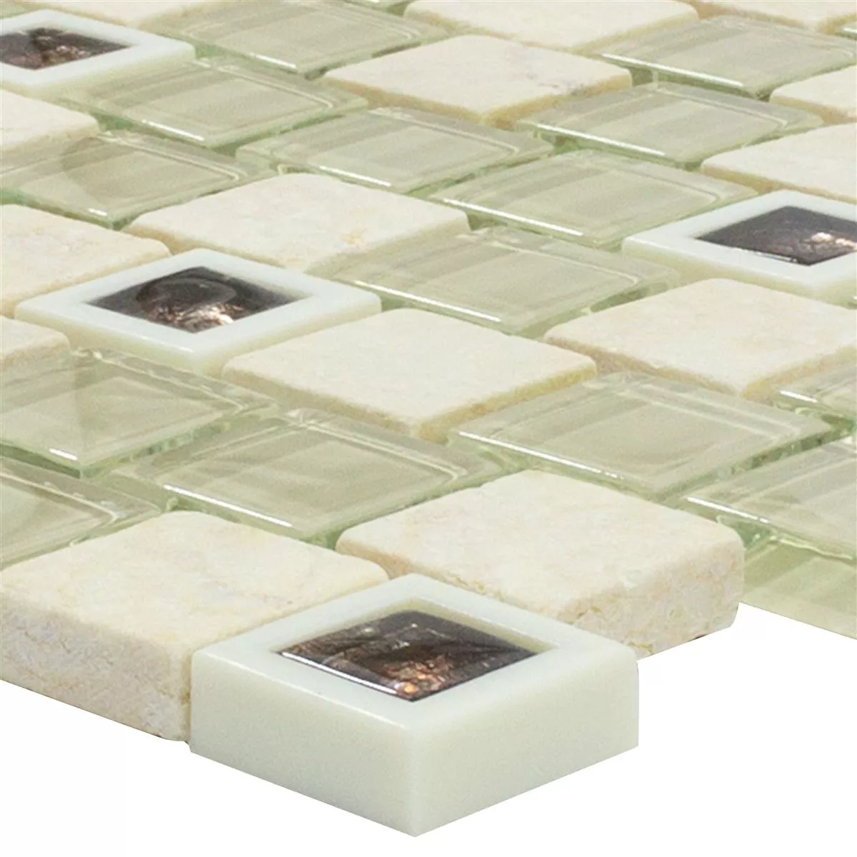 Glass Plast Natursteinmosaikk Lunaquell Beige Glass Plast Natursteinmosaikk Lunaquell Beige