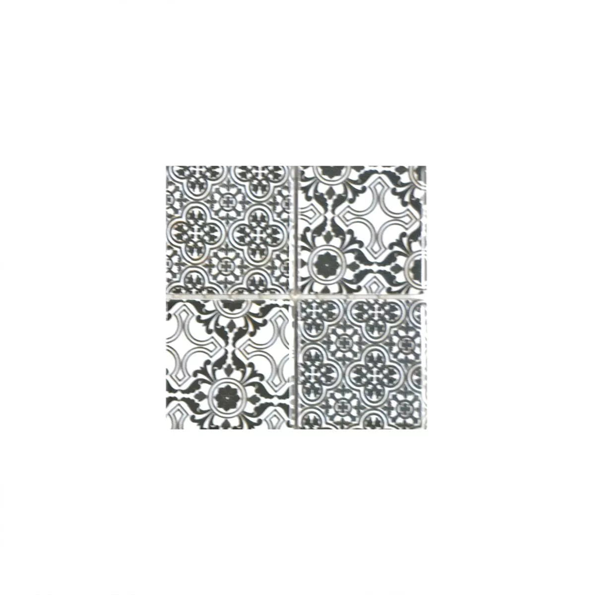 Πρότυπο από Kεραμικά Ψηφιδωτά Πλακάκια Daymion Ρετρό Oπτικά Tετράγωνο Μαύρος