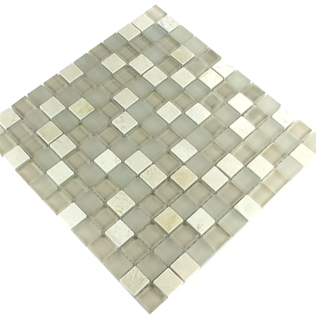 Plăci De Mozaic Sticlă Marmură Barbuda Cremă 23x23x8mm