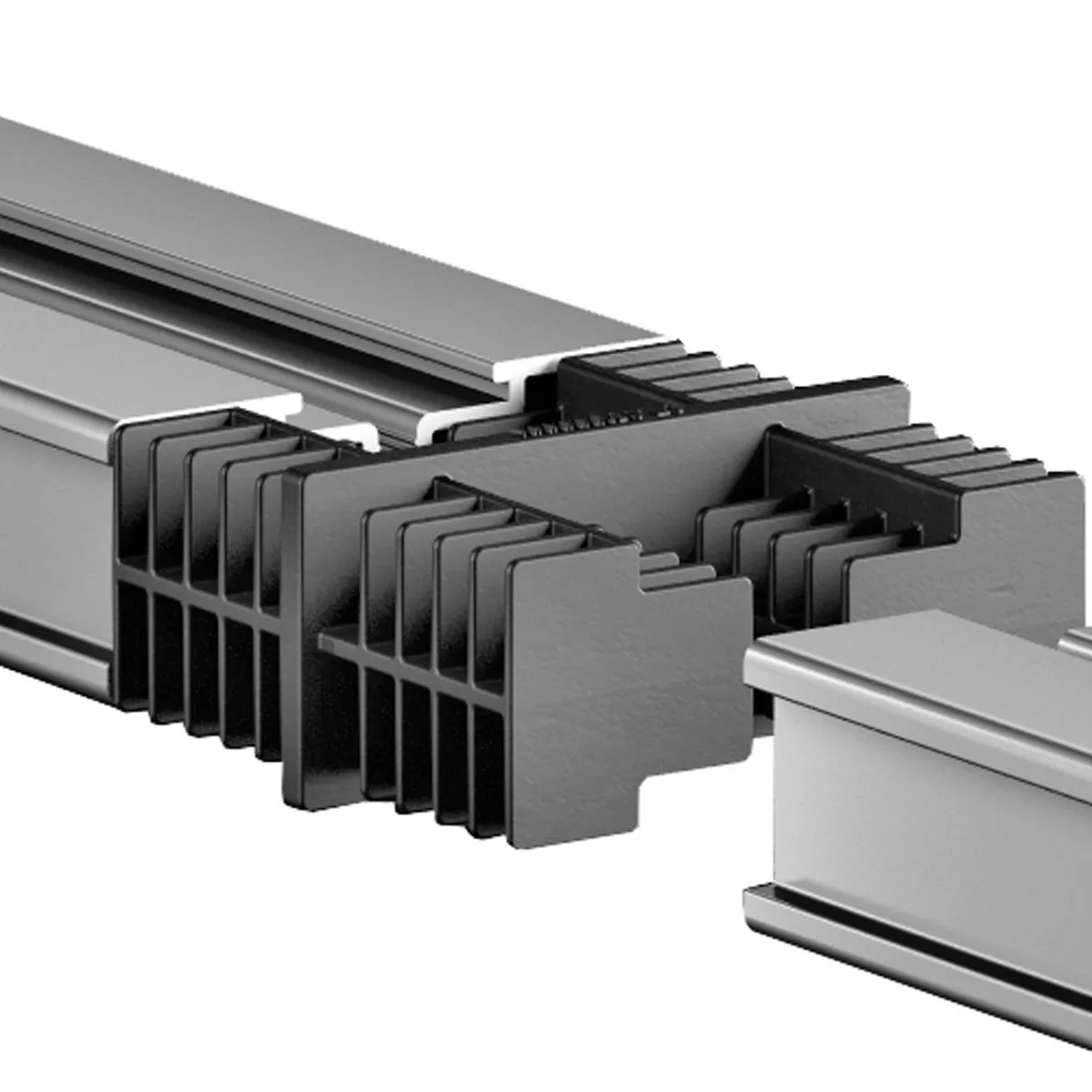 Connector voor aluminium rail zwart