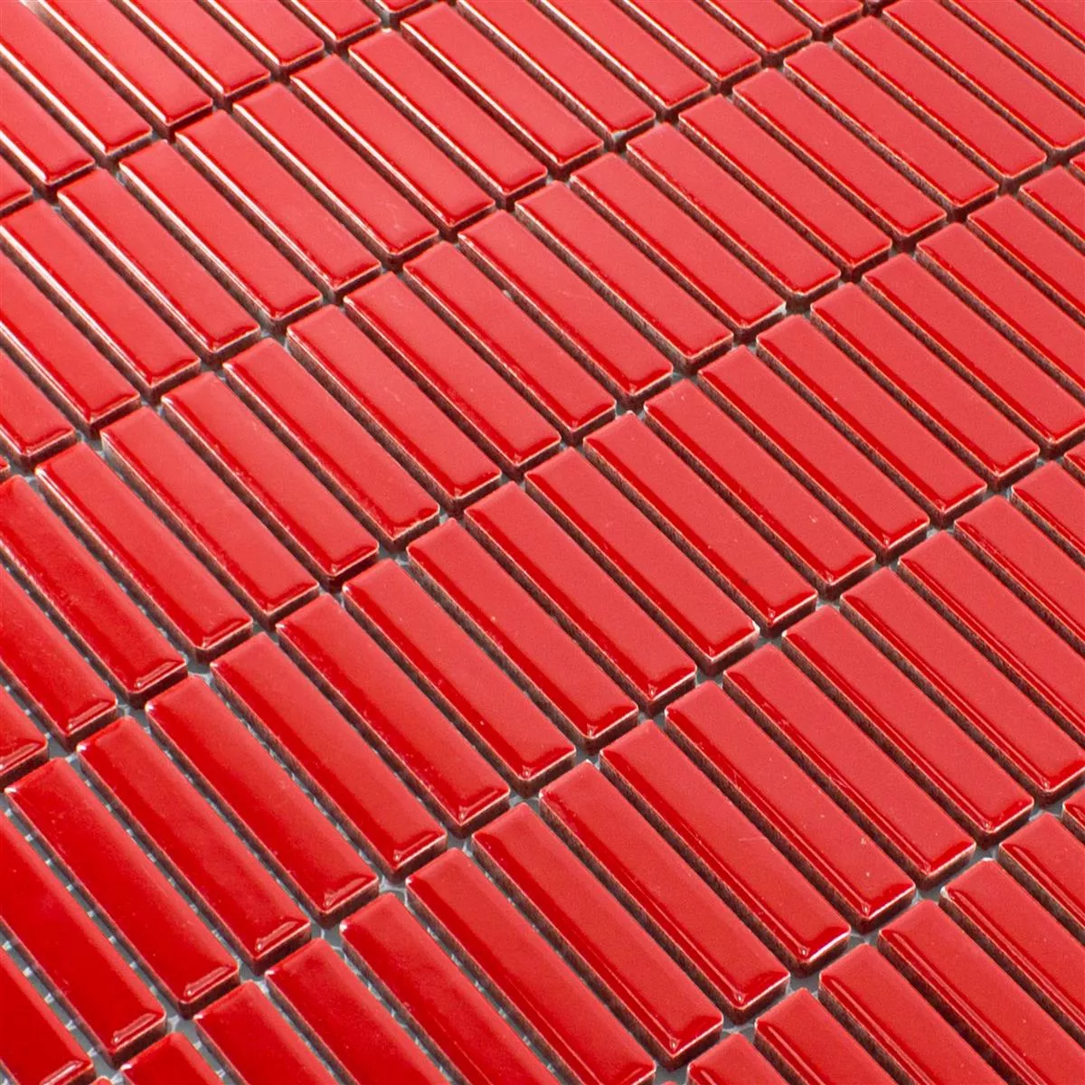 Ceramic Mosaic Tiles Maytown Red Glossy