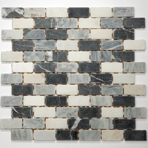 Mosaic Tiles Marble 23x48x8mm Black Mix